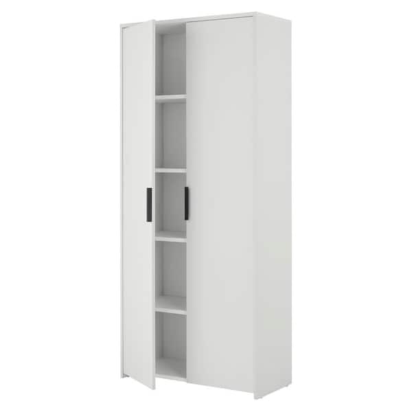 verdediging lastig streng StyleWell Braxten White Storage Cabinet with Double Panel Doors (71 in. H x  31.5 in. W) 08488WT - The Home Depot