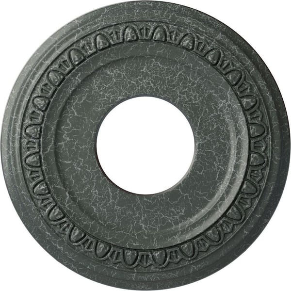 Ekena Millwork 1-1/8" x 12-1/4" x 12-1/4" Polyurethane Jackson Ceiling Medallion, Athenian Green Crackle