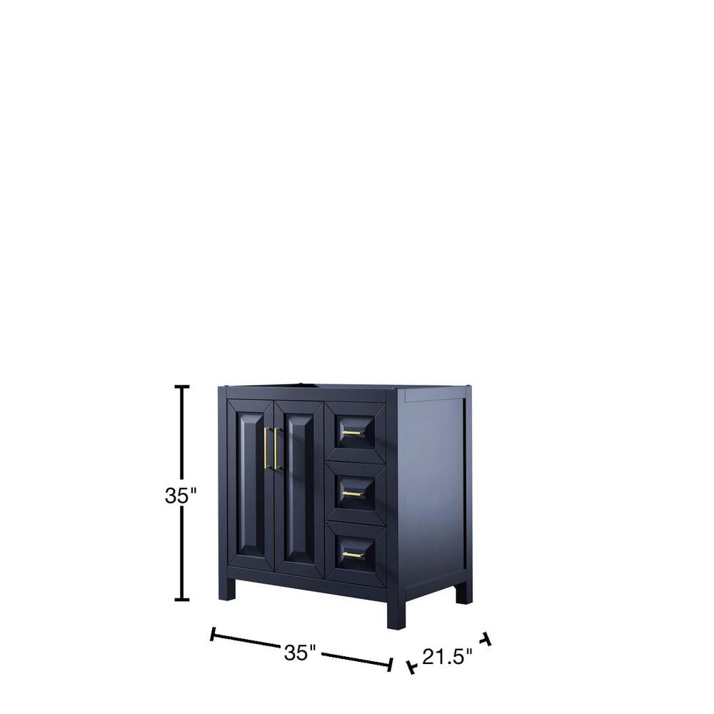 Daria 35" Dark Blue Single Bathroom Vanity with Gold Hardware