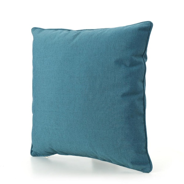 Otryad 2-Pack Teal Square Outdoor Throw Pillow Set, 15 x 15 in. Waterproof Decorative Pillows for Patio Furniture