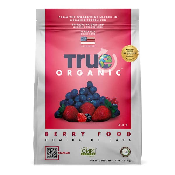 TRUE ORGANIC 4 lbs. Organic Berry Food Dry Fertilizer, OMRI Listed, 5-4-4
