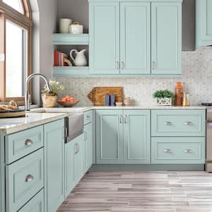 1 gal. #T14-5 Sky Blue Semi-Gloss Enamel Interior/Exterior Cabinet, Door & Trim Paint