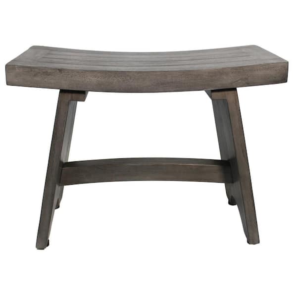 Coastal Vogue 24 in. Antique Gray Teak Shower Bench Teak Shower Stool Teak Shower Seat Teak Bench Shower GR97 HD The Home Depot