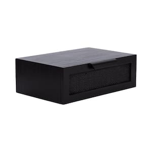 Ori 18.00 in. Black Rectangle Wood Veneer/MDF End Table