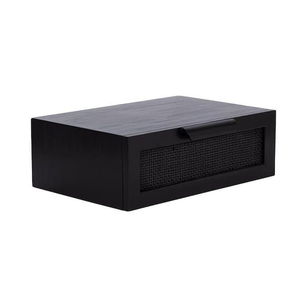 Kate and Laurel Ori 18.00 in. Black Rectangle Wood Veneer/MDF End Table