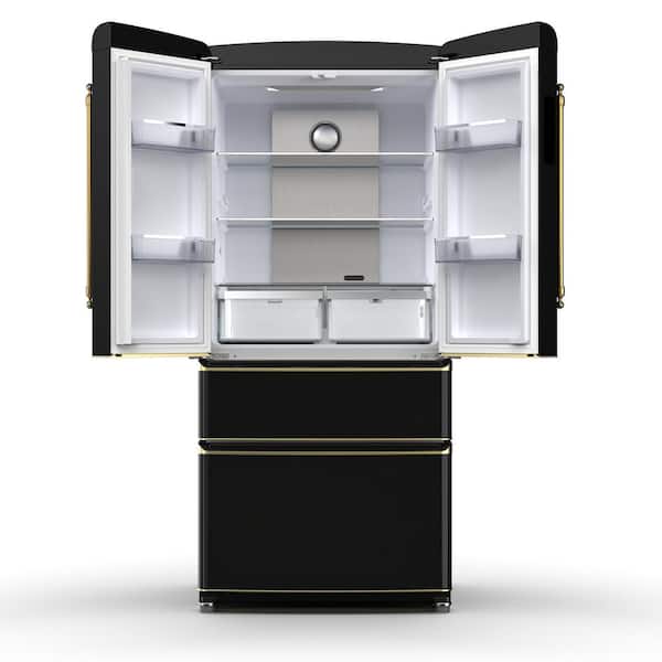 Forno Luigi 33 in. French Door Refrigerator in Black, 18 cu. ft