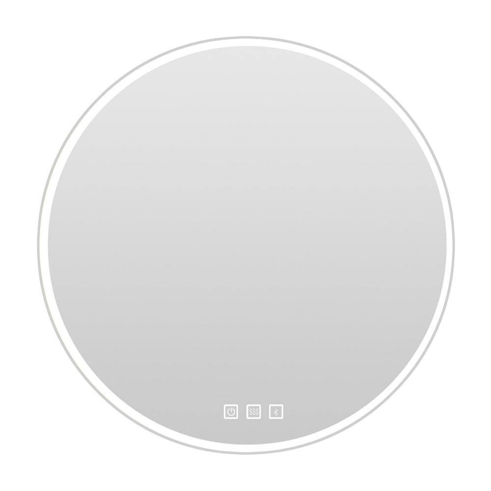 36 in. W x 36 in. H Round Frameless Anti-Fog Lighted Wall Bathroom Vanity Mirror in White price history on PriceWatchPro