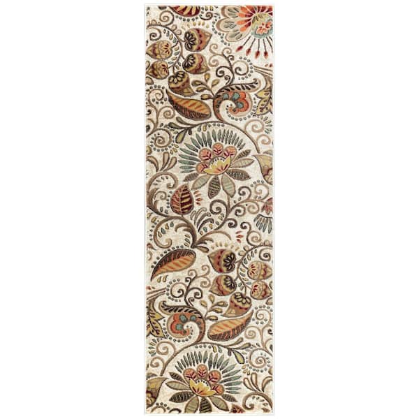 Capri Abstract Ivory 2 ft. x 10 ft. Indoor Runner Rug