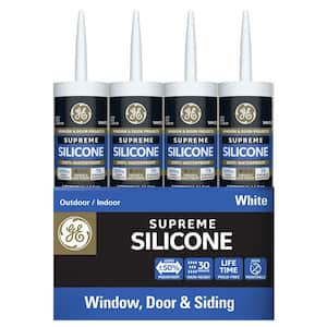 10.1 oz. Supreme Silicone White Window and Door Caulk (12-Pack)