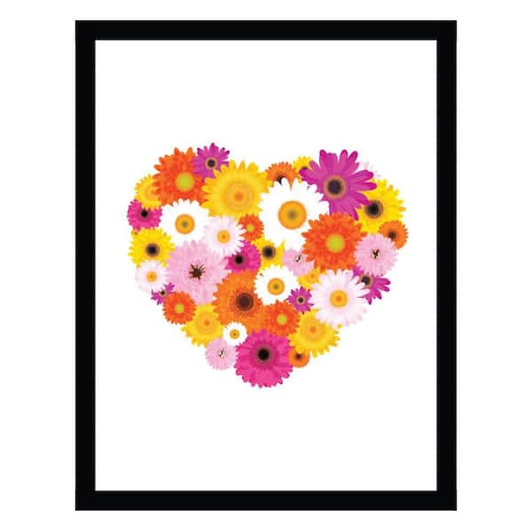 VENICE BEACH Collections All Good Things Floral Heart-Framed Print by Unknown Abstract Poster Art Print 18 in. x 14 in.