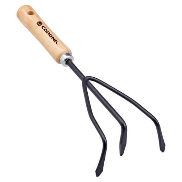 5.25 in. Wooden Handle 3-Tine Cultivator