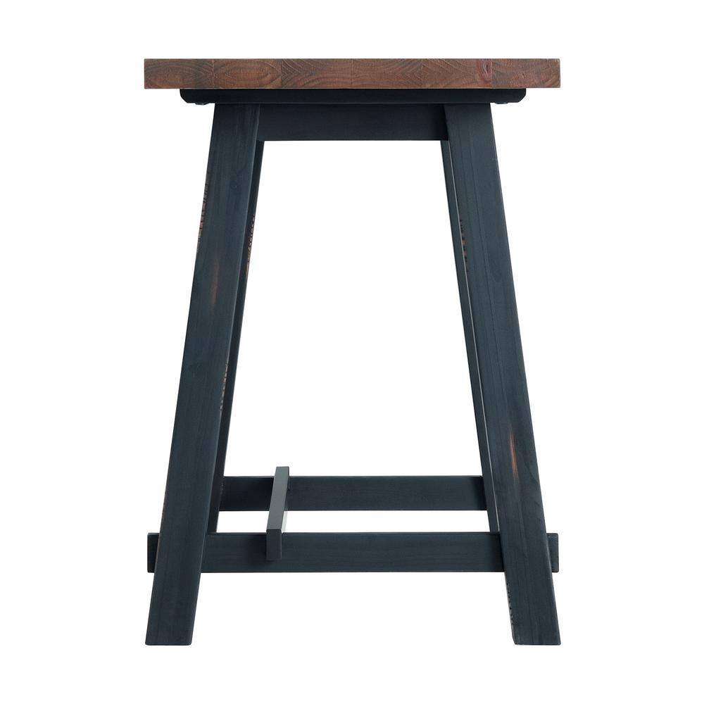 Adam 36" Black Solid Pine Wood Desk with Sawhorse Legs