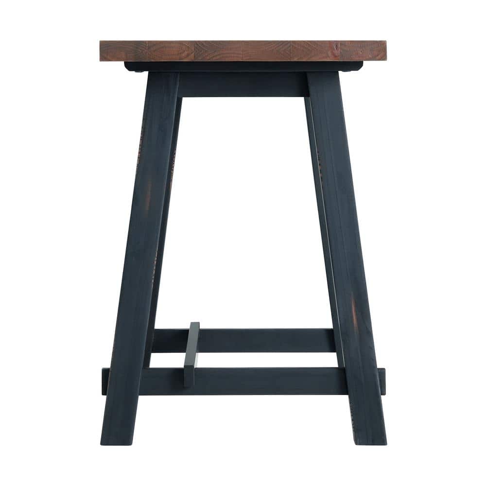 Distressed Black Sawhorse 52" Solid Wood Work Desk
