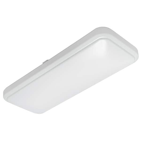 Commercial Electric 24 in. x 10 in. Garage Light Fixture LED Flush Mount Ceiling Light Laundry Room Light 1500 Lumens 22W Dimmable