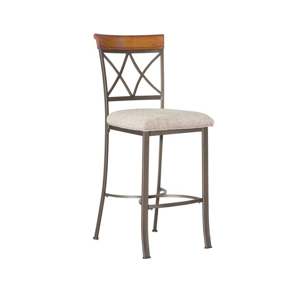 Powell Company Masson 29 in. Cherry Matte Pewter Bar Stool with Wood