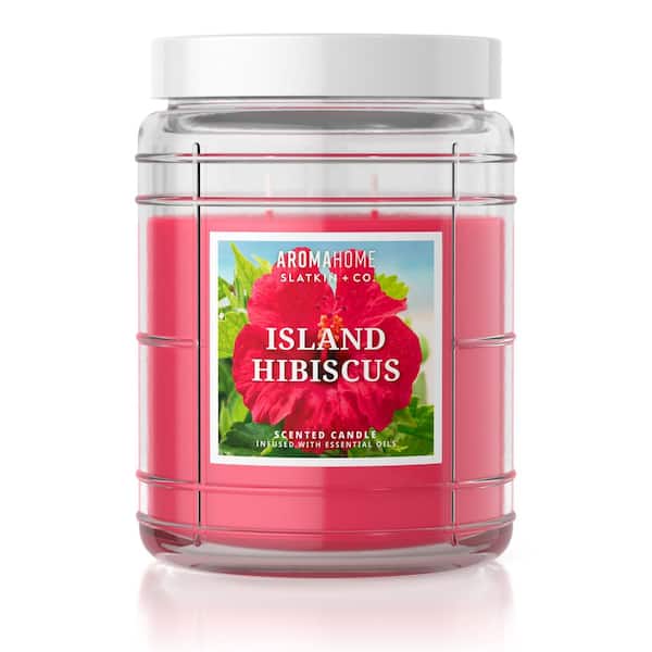 AROMAHOME BY SLATKIN & CO 16 oz. Island Hibiscus Scented Candle Jar