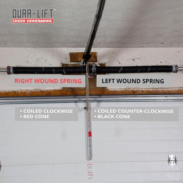 DURA-LIFT 0.225-in x 2-in Left and Right Wound 2-Pack Red Steel Garage Door Torsion Spring DURA-LIFT 0.225-in x 2-in Left and Right Wound 2-Pack Red Steel Garage Door Torsion Spring