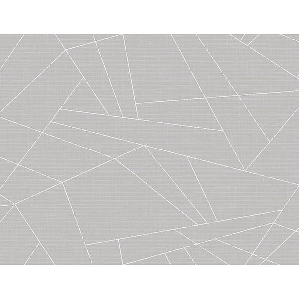 CASA MIA Geometric Triangles Grey Paper Non-Pasted Strippable Wallpaper Roll (Cover 60.75 sq. ft.)