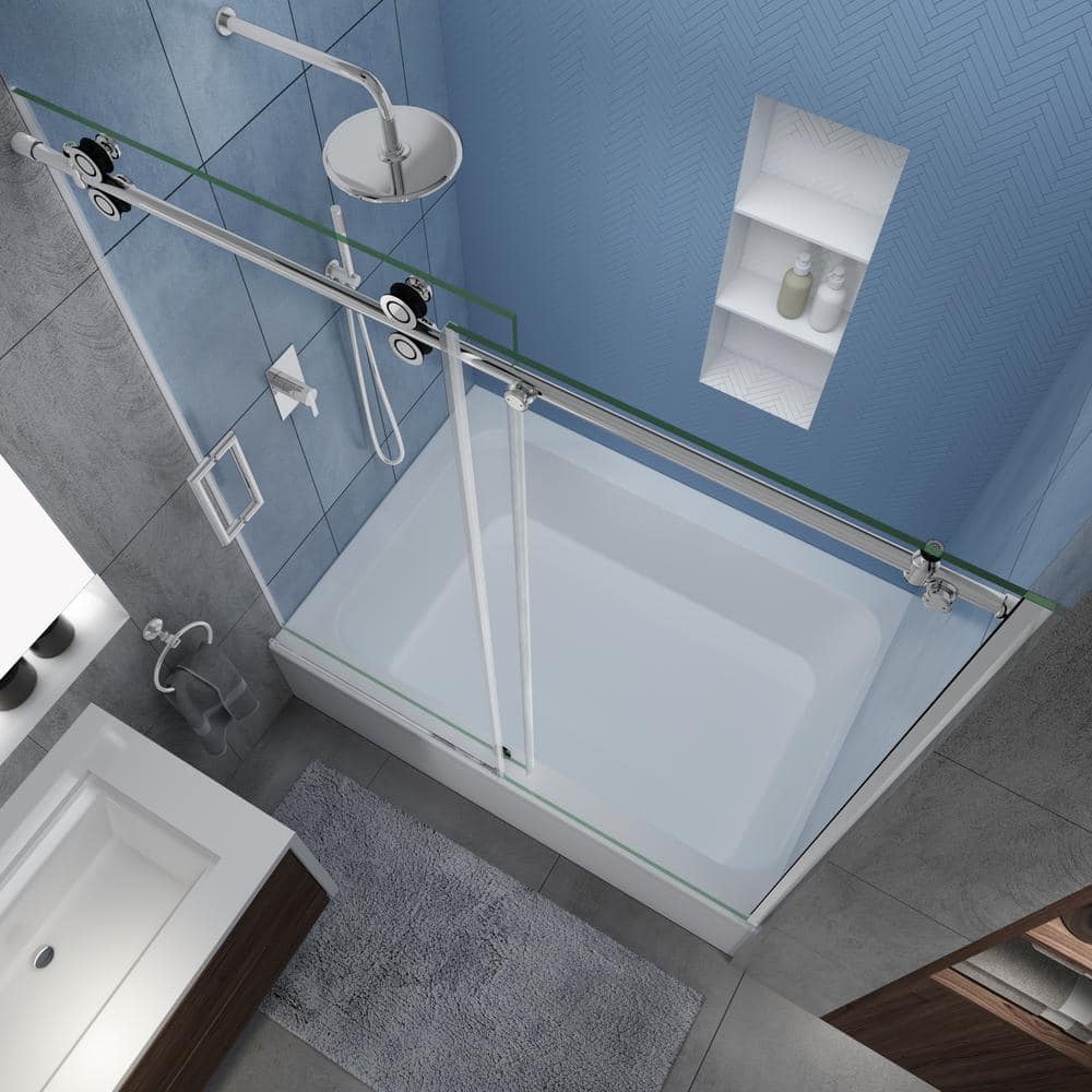 Langham XL Frameless Sliding Tub Door with Chrome Finish
