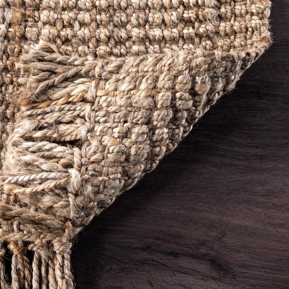 Handmade Tan Natural Jute Runner Rug, 2' 6" x 6'