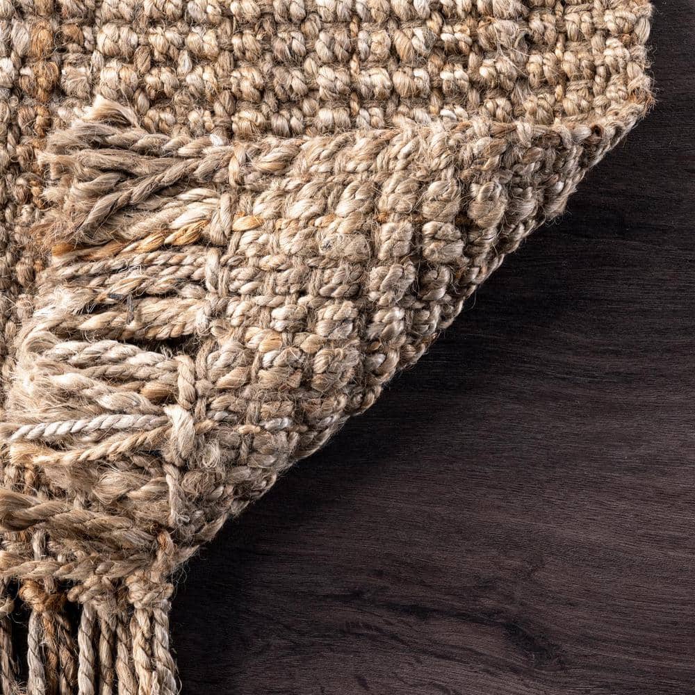 Handmade Natural Jute 4' x 6' Chunky Loop Rug