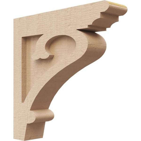 Ekena Millwork 2 in. x 10 in. x 10 in. Series 1 Thin Mayflower Rough Cedar Woodgrain Timberthane Polyurethane Corbel, Primed Tan