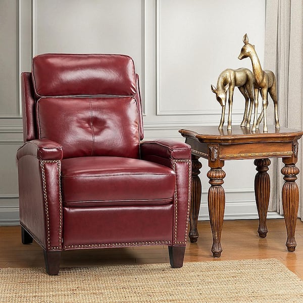 Maroon on sale leather recliner