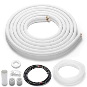 25 ft. Mini Split Line Set, 1/4 in. and 5/8 in. O.D. Copper Pipes Tubing, Thickened PE Insulated Coil Copper Line