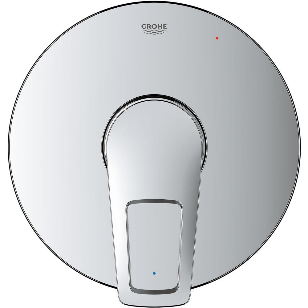 Chrome Wall-Mounted Pressure Balance Valve Trim with Lever