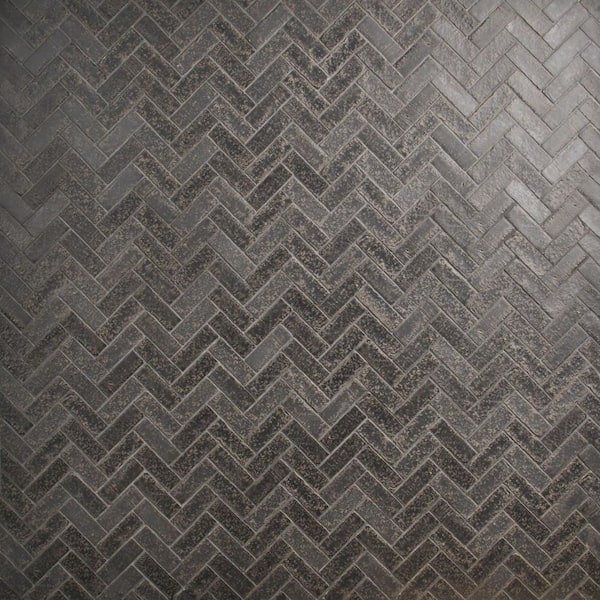 Creston Charcoal Gray 12.72 in. x 13.53 in. Herringbone Matte Porcelain Mosaic Floor and Wall Tile (1.19 sq. ft./each)