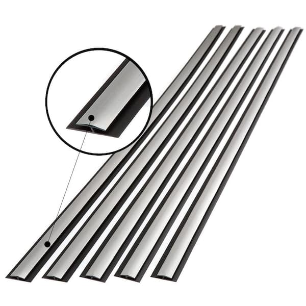 Fasade® 4' PVC Brushed Aluminum Wall Panel Divider Trim - 5 Pack