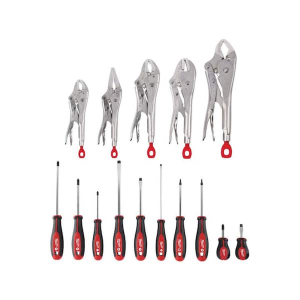 Torque Lock Locking Pliers Kit with Combination Screwdriver Set (15-Piece)