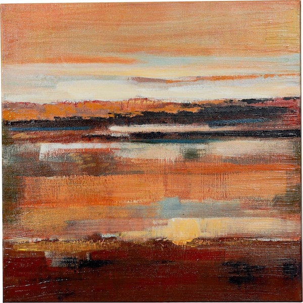 Unbranded 24 in. x 24 in. "Majestic Sunset Over the Water" Canvas Wall Art