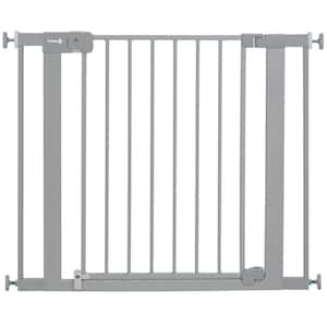 Easy Install Auto Close 28 in. H Child Safety Gate in Grey