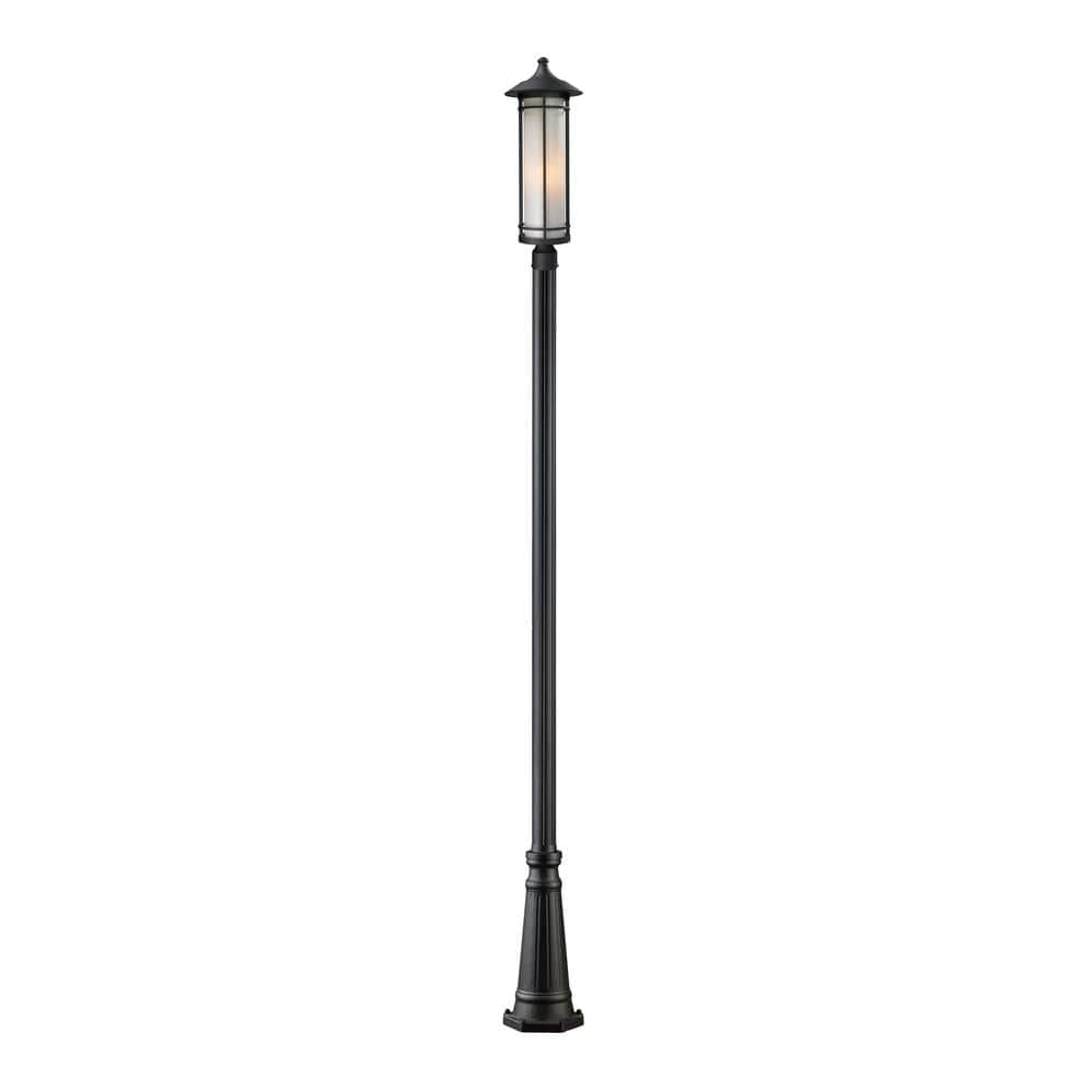 Woodland 121.75 in. 1-Light Black Aluminum Hardwired Outdoor Weather Resist