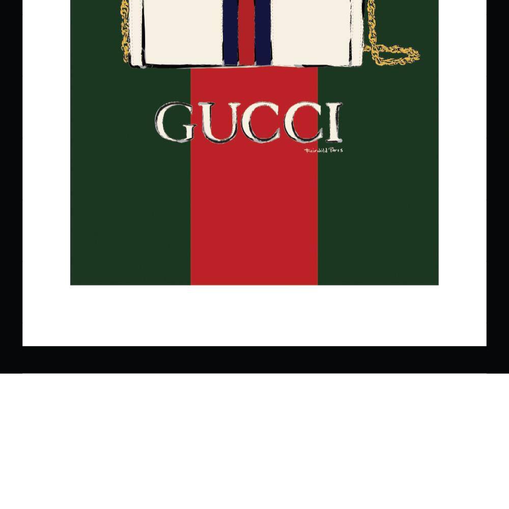 Fashion Designer Glam Purse Bag Framed Print in Green and Red