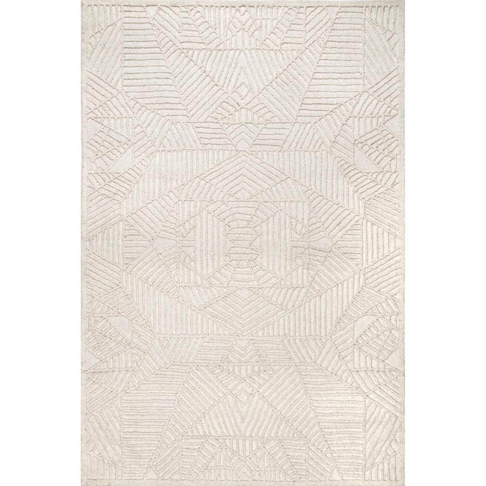 Bardot Hand-Knotted Wool Abstract Modern High Low 8'x10' Rug