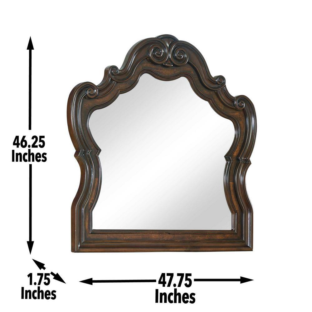 Traditional Brown Cherry Dresser with Mirror and Felt Lined Drawers