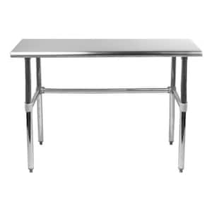 24 in. x 30 in. Stainless Steel Open Base Kitchen Utility Table Metal Prep Table