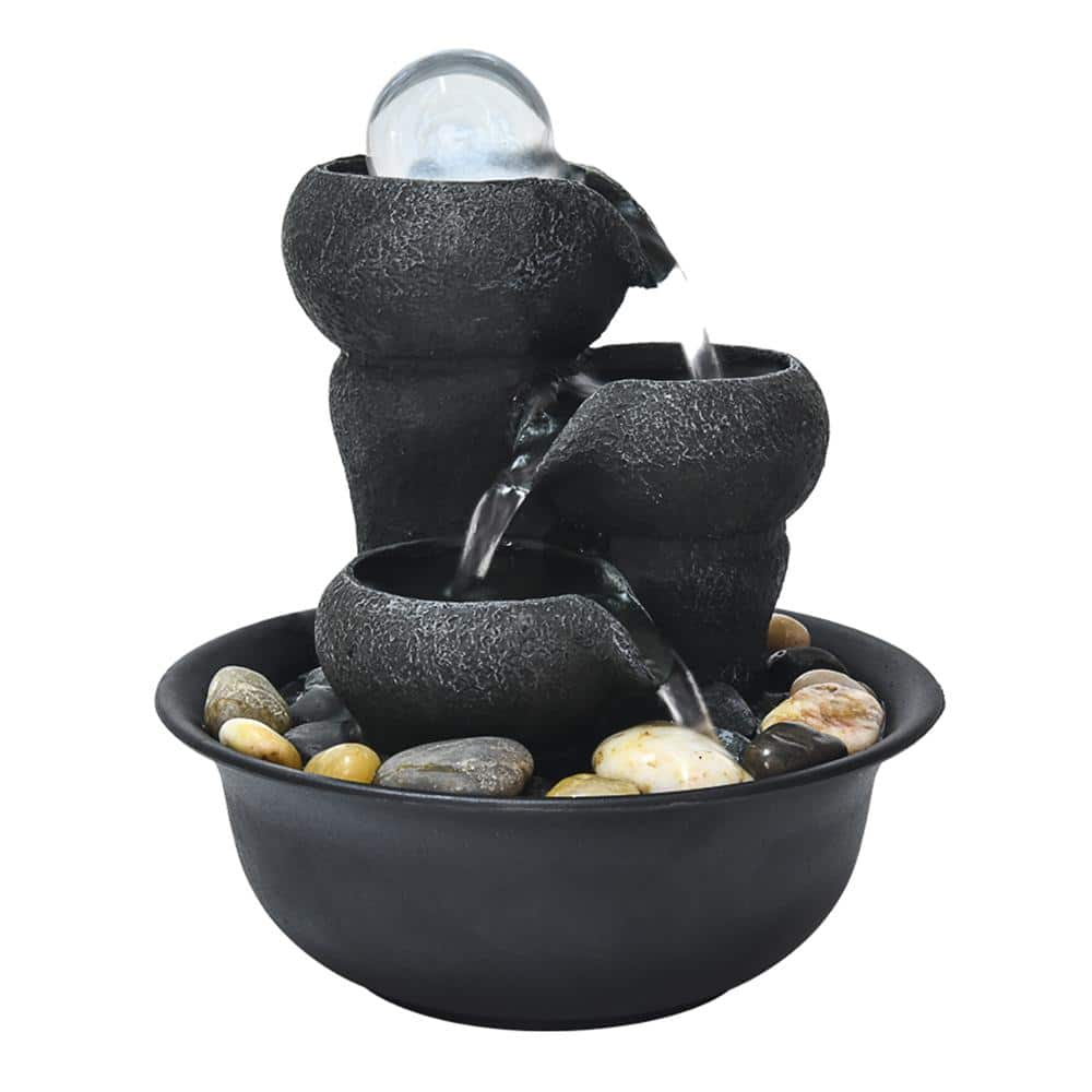 Zen Meditation Waterfall… DYRABREST Indoor Relaxation Desktop Waterfall Tabletop Fountain Water Feature with Colour Changing LED Lighting