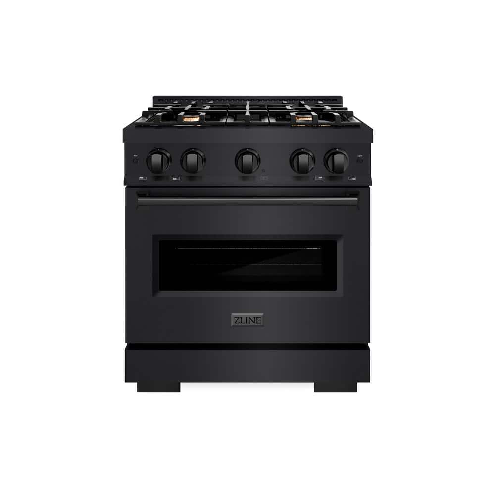 Classic 30 in. 4-Burner Dual Fuel Range with Convection Oven and Brass Burners in Black Stainless Steel price history on PriceWatchPro