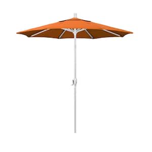 7.5 ft. Matte White Aluminum Market Push Tilt Patio Umbrella in Tuscan Pacifica