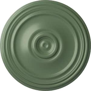 21" x 1-1/4" Reece Urethane Ceiling Medallion (Fits Canopies upto 6-3/4"), Hand-Painted Athenian Green