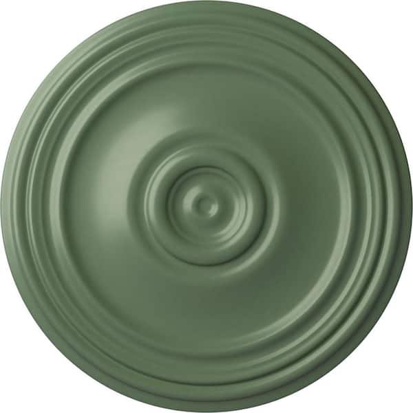 Ekena Millwork 21" x 1-1/4" Reece Urethane Ceiling Medallion (Fits Canopies upto 6-3/4"), Hand-Painted Athenian Green