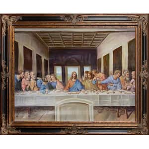Last Supper by Leonardo Da Vinci Excalibur Gold and Black Framed Religious Oil Painting Art Print 41.5 in. x 51.5 in.