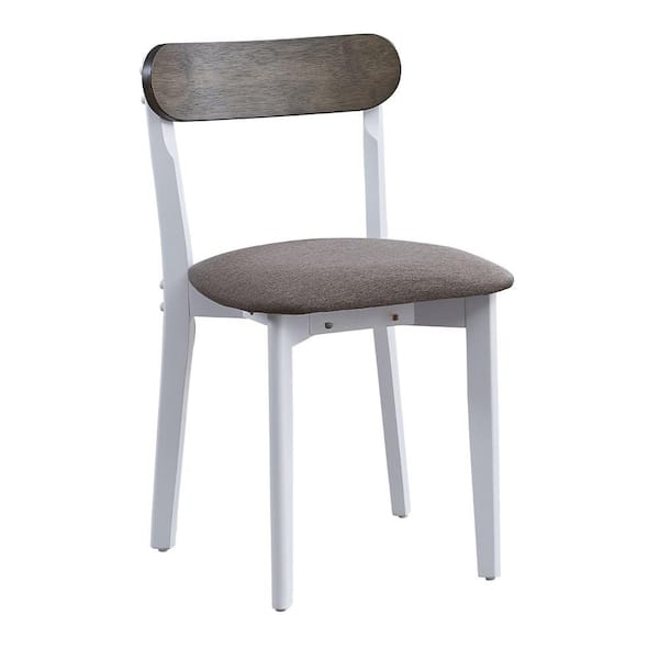 Fidelity 5-Piece Rectangle Brown Linen and White Finish Wood Top Bar Table Set Dining Room Set Seats 4