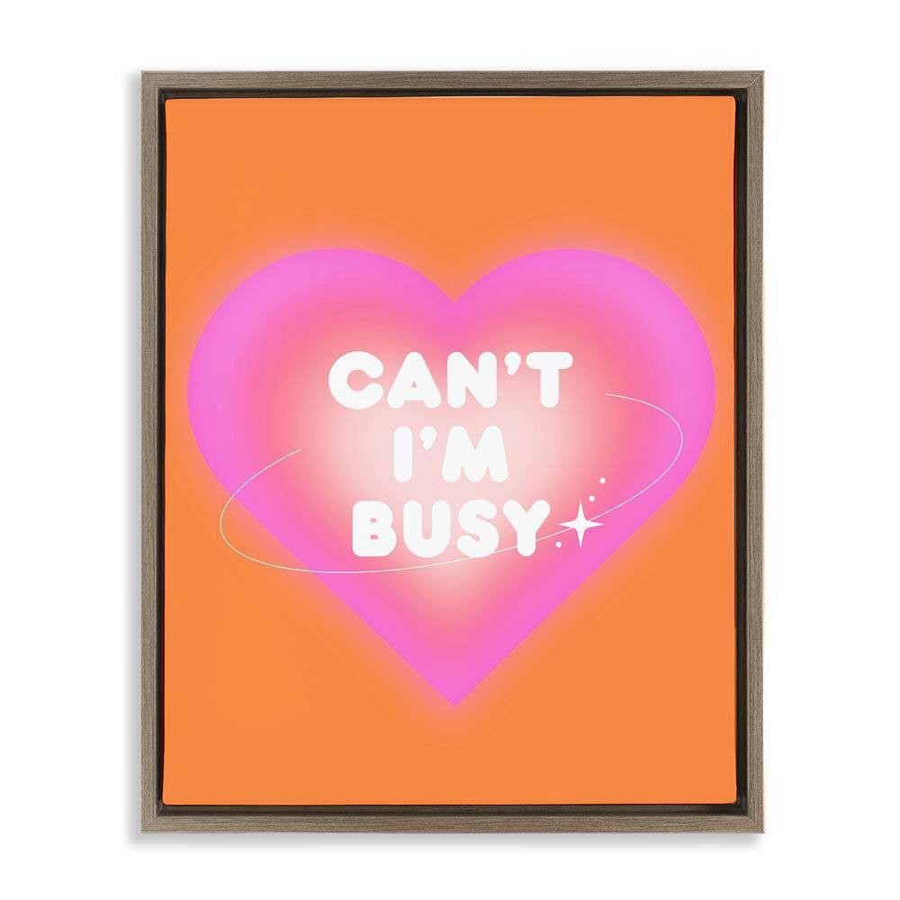 Can't I'm Busy Phrase by House of Lulu Brown Floater Frame Typography Graphic Art Print 31 in. x 25 in. price history on PriceWatchPro