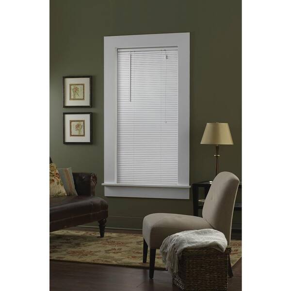 Bali Cut-to-Size White 1 in. Blackout Vinyl Mini Blind - 22 in. W x 48 in. L (Actual Size is 21.5 in. W x 48 in. L)