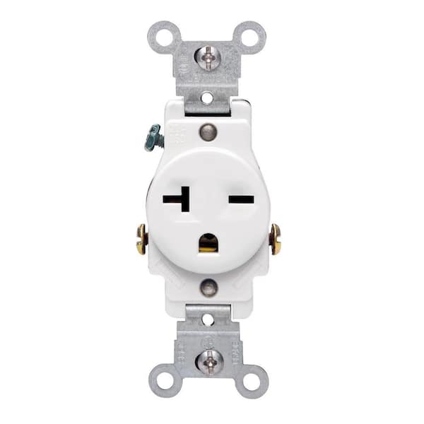 20 Amp 250V Single Outlet/Receptacle, White (1-Pack) 5821-WS