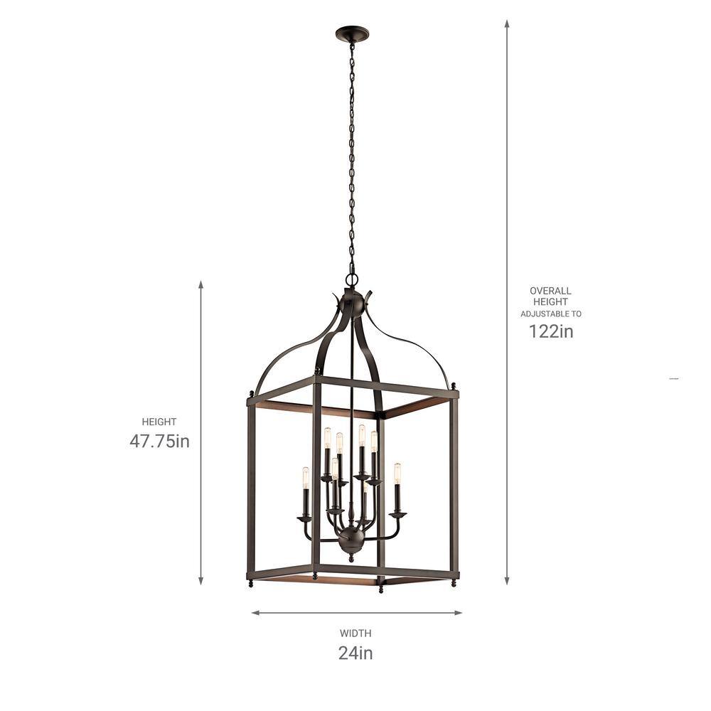 Larkin Olde Bronze 8-Light Traditional Globe Pendant Chandelier